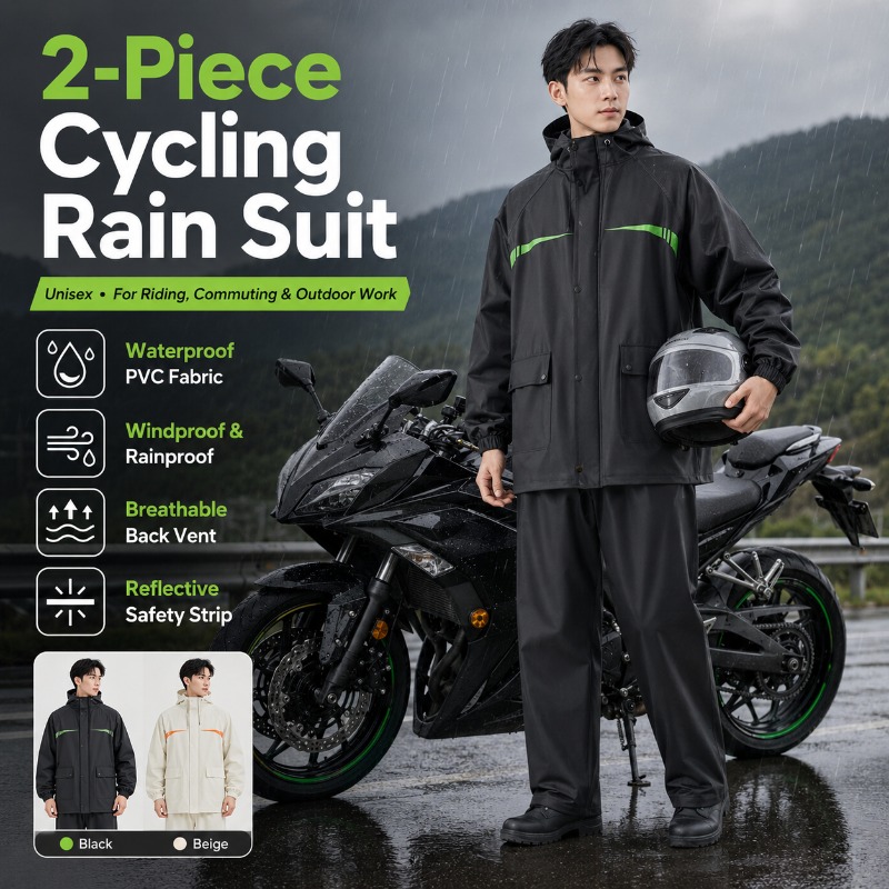 Unisex 2-Piece Waterproof Cycl - Cycling Commute Rain review and price